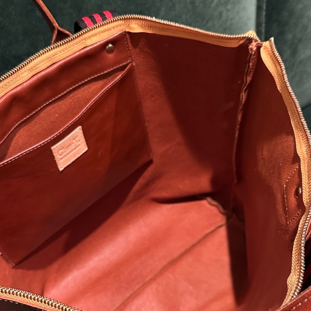 Clare V Le Zip Sac Tote in Cognac Brown - Picture 5 of 7